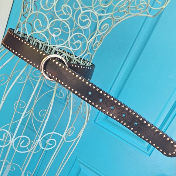 Genuine Italian Leather Studded Belt Womens - Picture 3 of 16